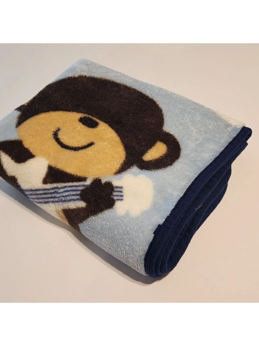 Carter's baby blanket Monkey guitar stars blue brown rockstar